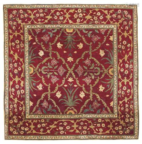 A RARE IMPERIAL MUGHAL PASHMINA CARPET NORTHERN INDIA, CIRCA...