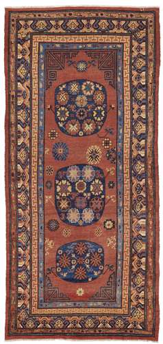 A KHOTAN CARPET EAST TURKESTAN, FIRST HALF 19TH CENTURY