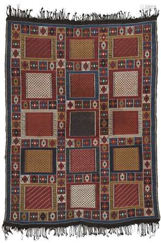 AN EMBROIDERED VERNEH RUG EAST CAUCASUS, LATE 19TH CENTURY