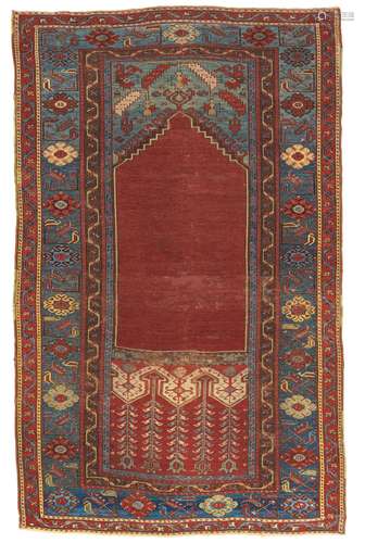 A LADIK PRAYER RUG CENTRAL ANATOLIA, SECOND HALF 18TH CENTUR...