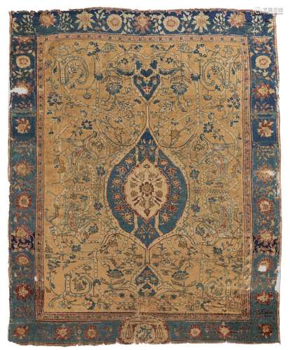 A SILK HERIZ RUG EARLY 19TH CENTURY