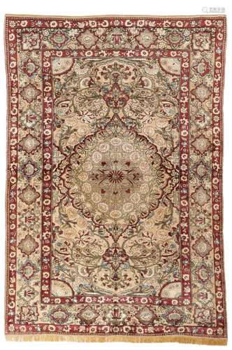 A SILK SOUF KIRMAN RUG SOUTH PERSIA, CIRCA 1900