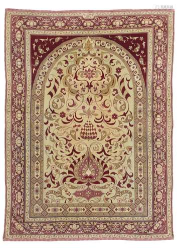 A HEREKE PRAYER RUG WEST ANATOLIA, DATED AH 1310/1892-3 AD