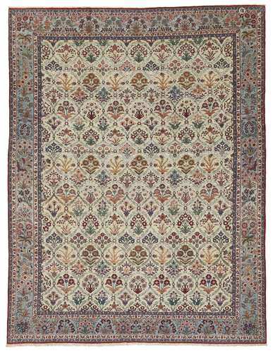 A PART-SILK TEHRAN CARPET NORTH PERSIA, CIRCA 1920