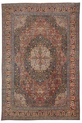 A TABRIZ CARPET SIGNED, NORTH WEST PERSIA, POSSIBLY DATED AH...