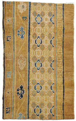 AN IMPERIAL CHINESE CARPET BORDER FRAGMENT PROBABLY BEIJING,...