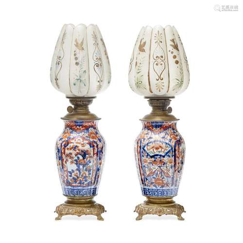 Pair of oil lamps  Japan, Meiji period