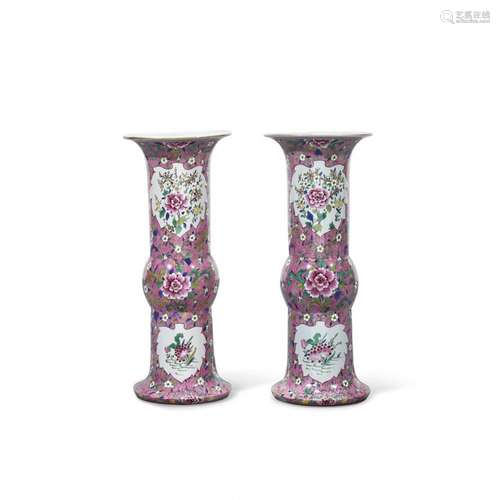 Pair of trumpet vases