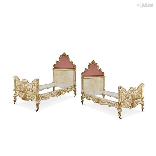 Pair of single beds  Piedmont, 18th Century and later