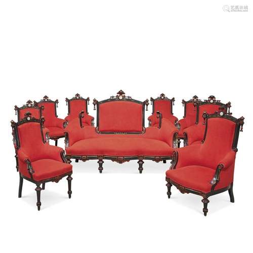 Group of six armchairs  19th-20th Century