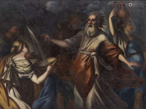Moses saved from the water and Moses striking the rock