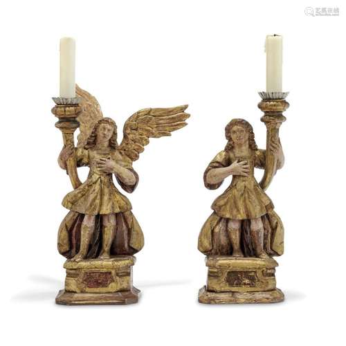 Pair of candle holder angels  18th Century