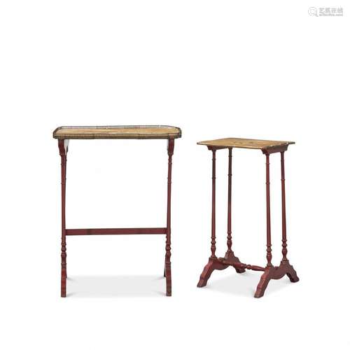 Two stackable tables  19th-20th Century