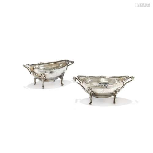 Pair of silver sauce boats