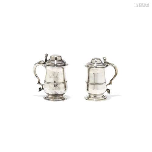 Two silver tankards