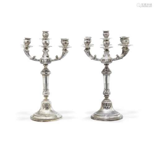 Pair of silver candelabra  Vienna, circa 1870