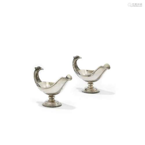Pair of silver gravy boats