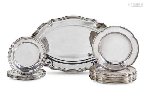 Group of silver plates  Italy, 20th Century