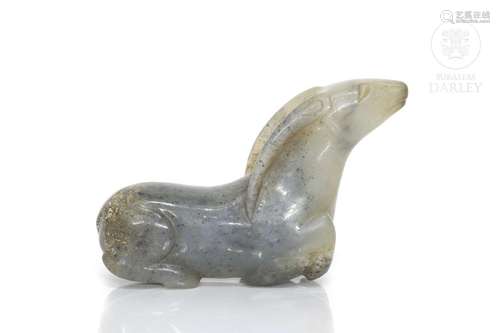 Carved jade animal, Qing dynasty