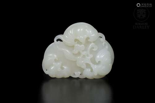 A carved jade abundance amulet, Qing dynasty