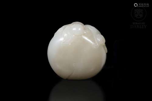 White jade longevity peach, 20th century