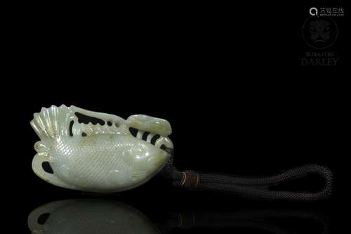 Fish-shaped jade charm. 20th century