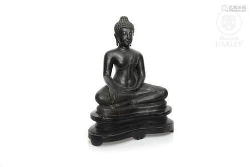 Large bronze "bhumisparsha" Buddha, Thailand, 18th...