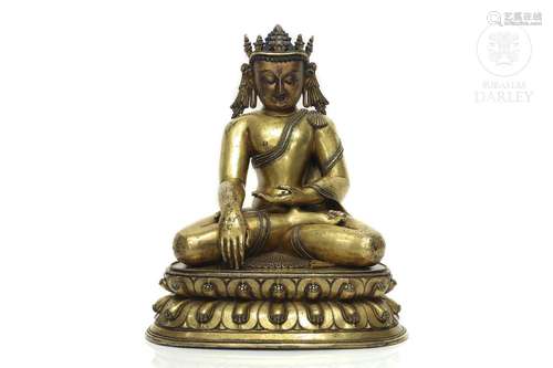 Gilt bronze "Sakyamuni Buddha", Ming dynasty