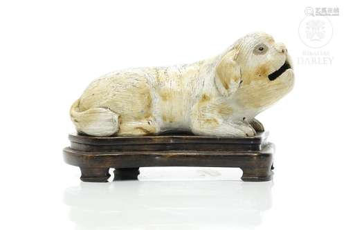 Porcelain enameled dog, 20th Century