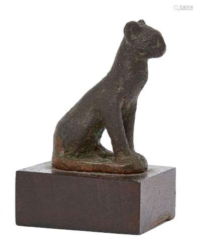 An Egyptian bronze seated cat<br />
Late Period-Ptolemaic, 6...