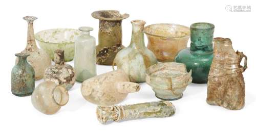 A group of Roman and later glass vessels 1st Century A.D. an...