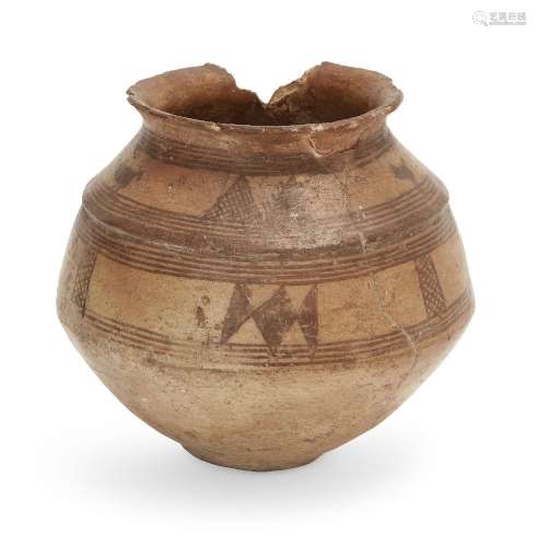 A buffware pottery vessel with hatched decoration, Persia, 3...