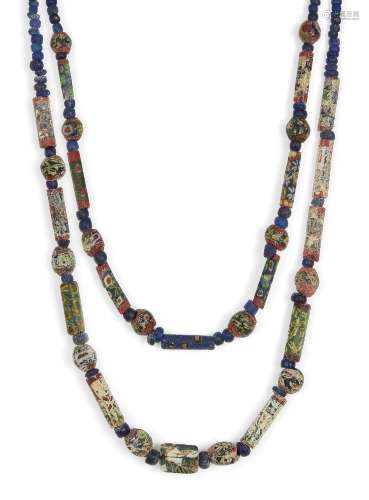 Two Roman mosaic glass bead necklaces<br />
Circa 1st Centur...