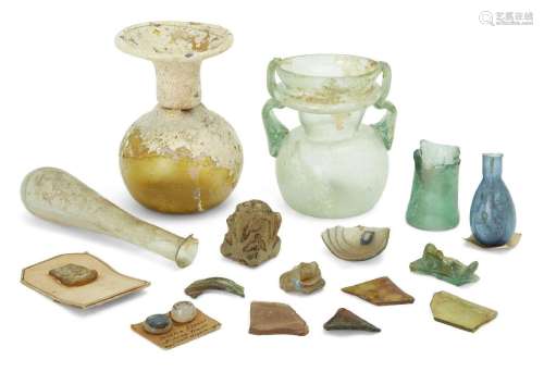 Four Roman glass vessels <br />
Circa 1st-4th Century A.D.  ...