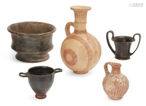 A group of pottery vessels, Circa 9th -3rd Century B.C.<br /...