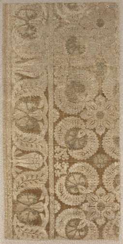 A large Ottoman voided silk velvet and metal-thread panel, p...