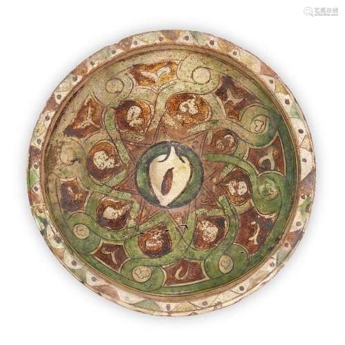 A large Nishapur pottery bowl, Iran, 12th century, of deep c...