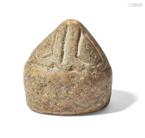 A carved stone weight in the form of a dome, Iran, 11th-15th...