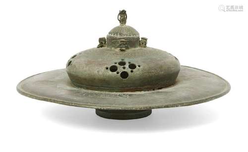 An engraved Khorasan pierced bronze incense burner, Persia, ...