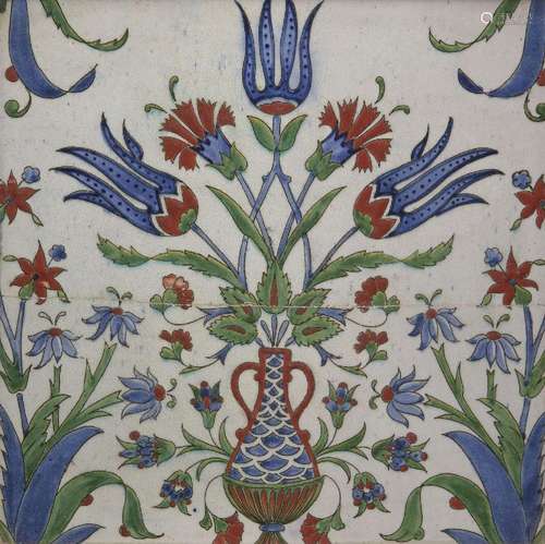 A European Iznik-style tile, France or Italy, 19th century, ...