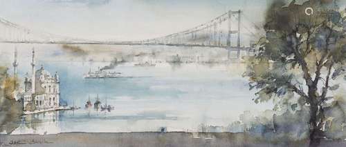 Two watercolours of Istanbul 20th century, Untitled, the fir...