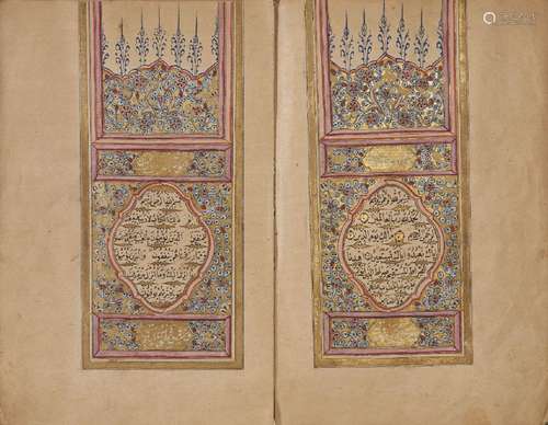 An Ottoman Qur'an, Turkey, copied by Hassan al-Nafi’I, dated...