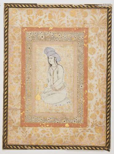 A Zand or Qajar portrait of a young man, Persia, 18th centur...