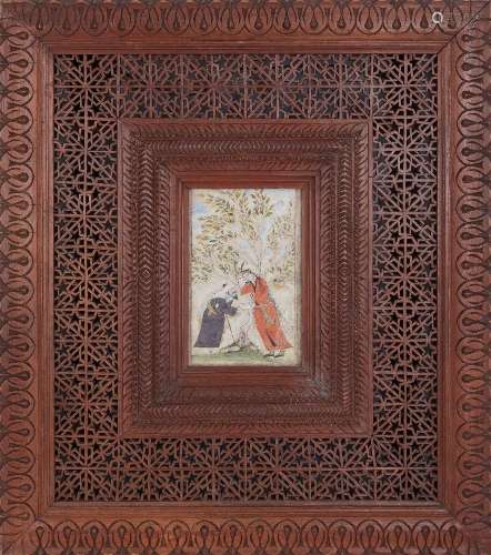 A Qajar portrait of two lovers in the Safavid style, Iran, 1...