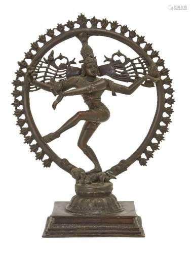 A bronze figure of Siva, India, 20th century, depicted danci...