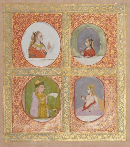 Four portraits of women, Lucknow, North India, late 18th cen...