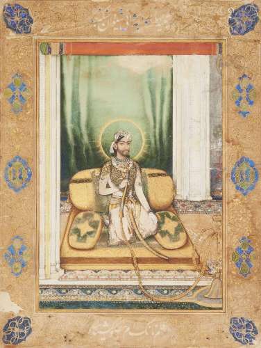 A seated portrait of a Maharaja, signed Nanak, probably Alwa...