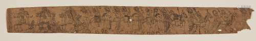A double-sided palm-leaf with scenes from the Ramayana, Oris...