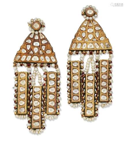 Property of a Lady<br />
<br />
A pair of white zircon ename...
