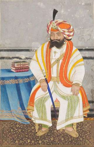 A portrait of Maharaja Gulab Singh of Jammu, Sikh school, Pu...